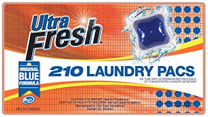 Ultra Fresh Blue Liquid Laundry Detergent Pods, HE SmartPacs. 6 Tubs of 35 (210 total)