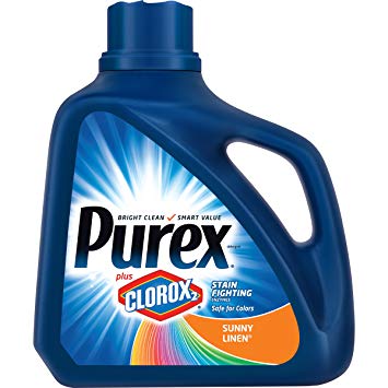Purex Liquid Laundry Detergent plus Clorox2 Stain Fighting Enzymes, Sunny Linen, 128 oz (71 loads)