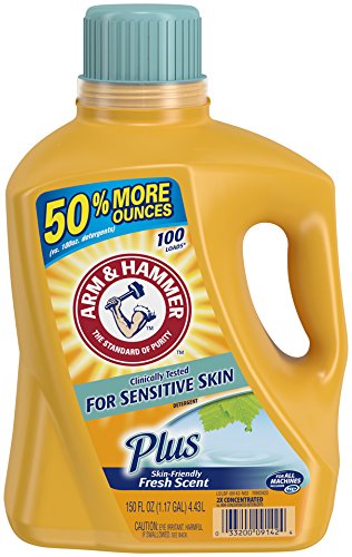 Arm & Hammer Liquid Laundry Detergent, Sensitive Skin Plus, 150 Fluid Ounce
