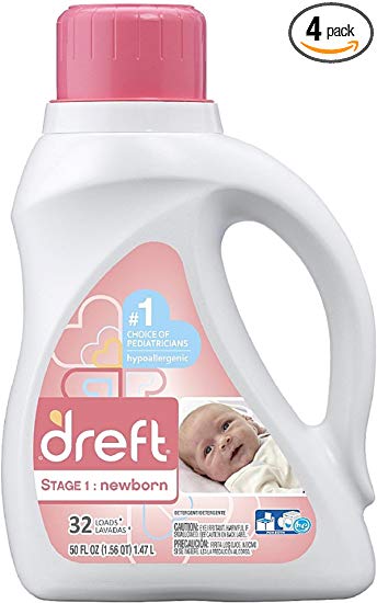 Dreft Stage 1: Newborn Liquid Laundry Detergent 50 oz (Pack of 4)